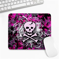 Pink Skull Splatter Large Mousepads