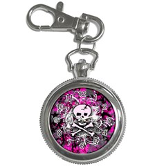 Pink Skull Splatter Key Chain Watches