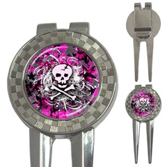 Pink Skull Splatter 3-in-1 Golf Divots by ArtistRoseanneJones