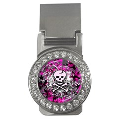 Pink Skull Splatter Money Clips (cz) 