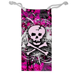 Pink Skull Splatter Jewelry Bags by ArtistRoseanneJones