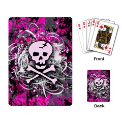 Pink Skull Splatter Playing Card