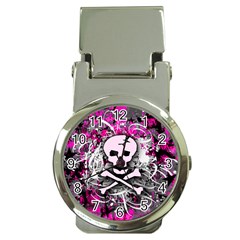 Pink Skull Splatter Money Clip Watches