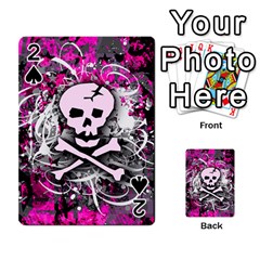 Pink Skull Splatter Playing Cards 54 Designs  by ArtistRoseanneJones