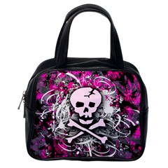 Pink Skull Splatter Classic Handbags (one Side)