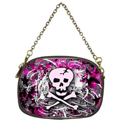 Pink Skull Splatter Chain Purses (one Side) 