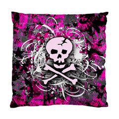 Pink Skull Splatter Standard Cushion Case (one Side) 