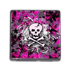 Pink Skull Splatter Memory Card Reader (square)