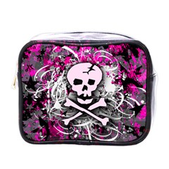 Pink Skull Splatter Mini Toiletries Bags