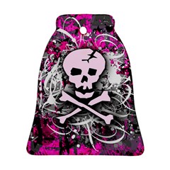 Pink Skull Splatter Bell Ornament (2 Sides)