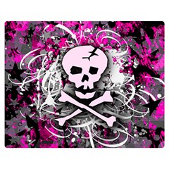 Pink Skull Splatter Double Sided Flano Blanket (medium) 