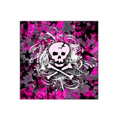 Pink Skull Splatter Satin Bandana Scarf