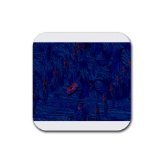 Blue Sphere Rubber Coaster (square)  by InsanityExpressed