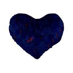 Blue Sphere Standard 16  Premium Heart Shape Cushions