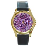 Colourtile Round Gold Metal Watches Front