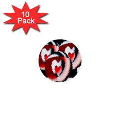 Heart Time 3 1  Mini Buttons (10 Pack) 