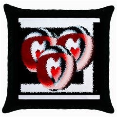 Heart Time 3 Throw Pillow Cases (black)