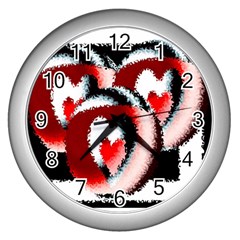 Heart Time 3 Wall Clocks (silver) 