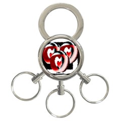 Heart Time 3 3-ring Key Chains