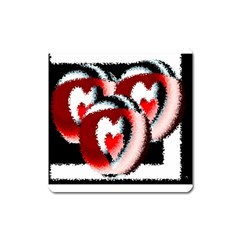 Heart Time 3 Square Magnet