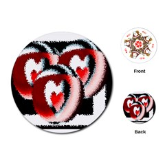 Heart Time 3 Playing Cards (round) 