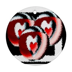 Heart Time 3 Round Ornament (two Sides) 