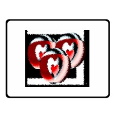 Heart Time 3 Double Sided Fleece Blanket (small)  by InsanityExpressed