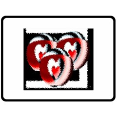 Heart Time 3 Double Sided Fleece Blanket (large) 