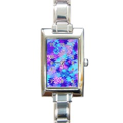 Blue And Purple Marble Waves Rectangle Italian Charm Watches