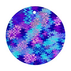 Blue And Purple Marble Waves Ornament (round) 