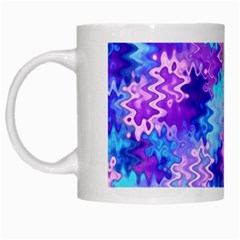 Blue And Purple Marble Waves White Mugs