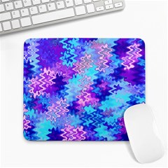 Blue And Purple Marble Waves Large Mousepads