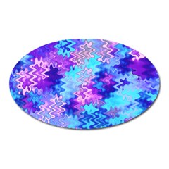 Blue And Purple Marble Waves Oval Magnet