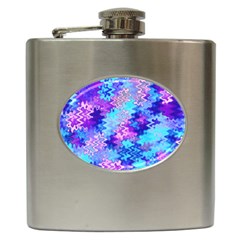 Blue And Purple Marble Waves Hip Flask (6 Oz)