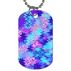 Blue And Purple Marble Waves Dog Tag (two Sides)