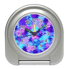 Blue And Purple Marble Waves Travel Alarm Clocks