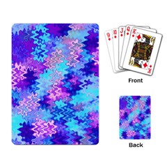 Blue And Purple Marble Waves Playing Card