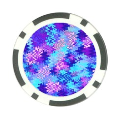 Blue And Purple Marble Waves Poker Chip Card Guards