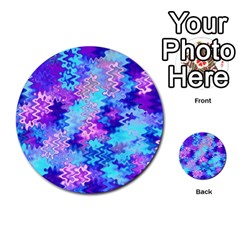 Blue And Purple Marble Waves Multi-purpose Cards (round)  by KirstenStar