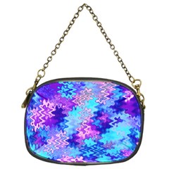 Blue And Purple Marble Waves Chain Purses (one Side) 