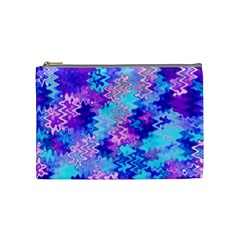 Blue And Purple Marble Waves Cosmetic Bag (medium)  by KirstenStar