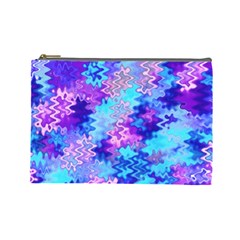 Blue And Purple Marble Waves Cosmetic Bag (large) 