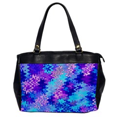 Blue And Purple Marble Waves Office Handbags