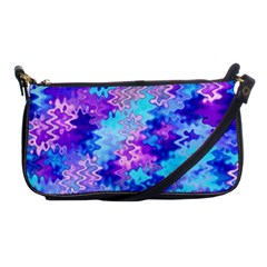 Blue And Purple Marble Waves Shoulder Clutch Bags by KirstenStar