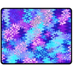 Blue And Purple Marble Waves Fleece Blanket (medium)  by KirstenStar