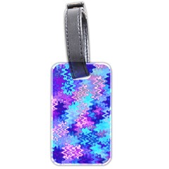 Blue And Purple Marble Waves Luggage Tags (two Sides)