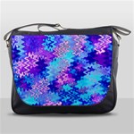 Blue and Purple Marble Waves Messenger Bags Front