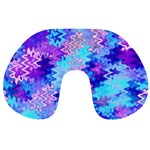 Blue and Purple Marble Waves Travel Neck Pillows Front