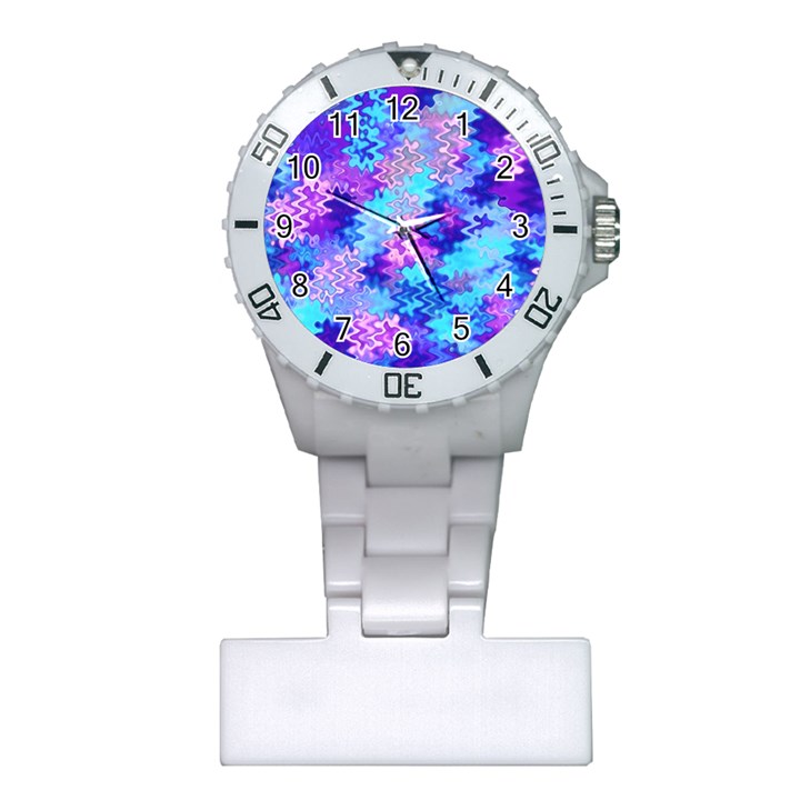 Blue and Purple Marble Waves Nurses Watches