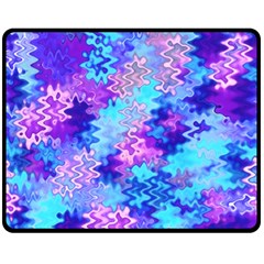 Blue And Purple Marble Waves Double Sided Fleece Blanket (medium) 